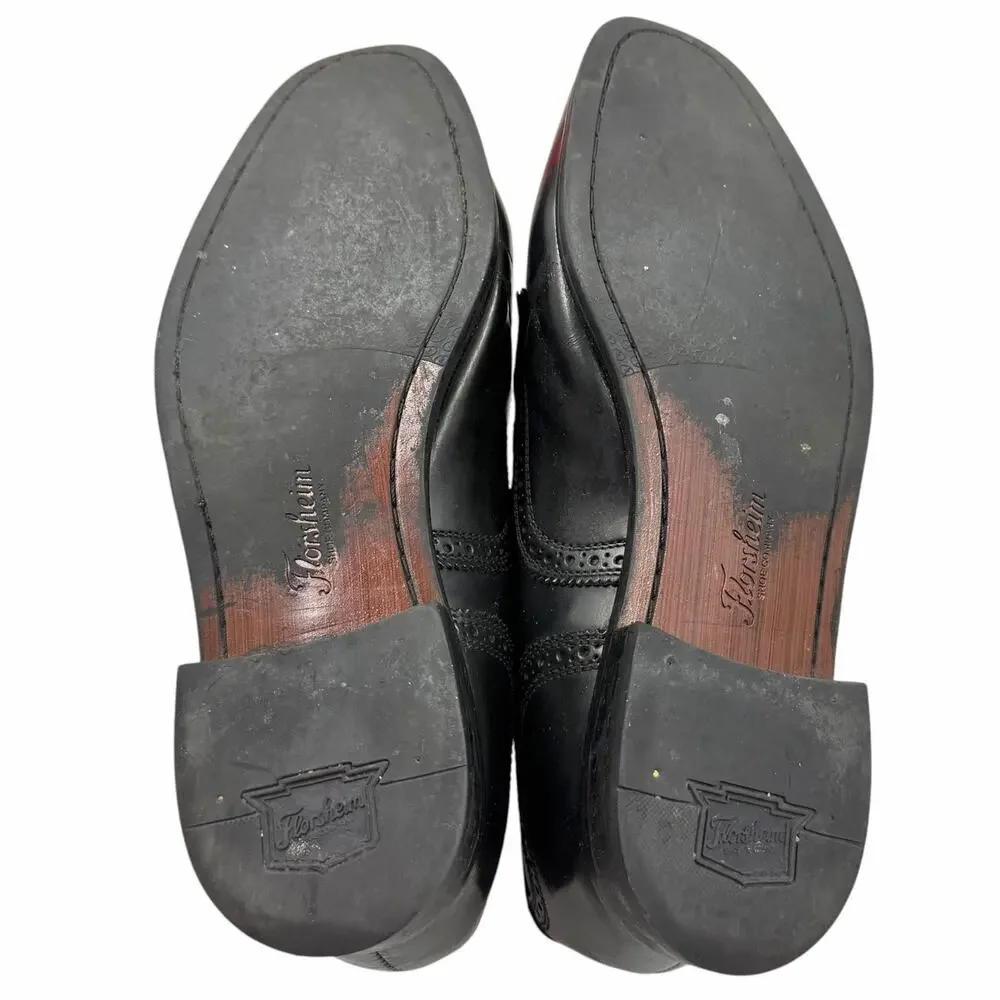 Florsheim Lexington Black Leather Kiltie Tassel Wingtip Loafers Shoes Mens Sz 10